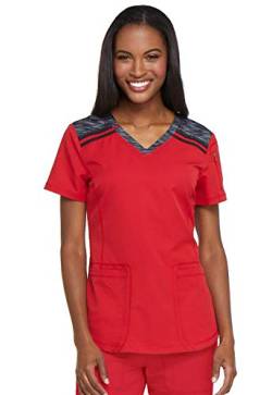 Dickies Dynamix Women's V-Neck Solid Scrub Top Medium Red von Dickies