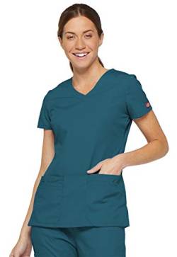 Dickies EDS Signature Scrubs für Damen, Moderne Passform, V-Ausschnitt, Damen-Top aus weichem, gebürstetem Popeline 85906, Blau (Caribbean Blue), XX-Large Mehr von Dickies