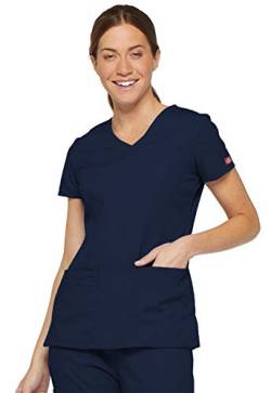 Dickies EDS Signature Scrubs für Damen, Moderne Passform, V-Ausschnitt, Damen-Top aus weichem, gebürstetem Popeline 85906, Marineblau, Groß von Dickies