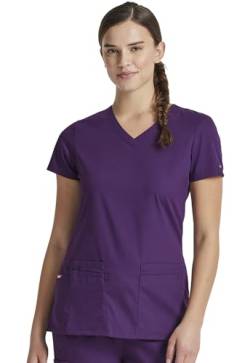 Dickies EDS Signature Scrubs für Damen, Moderne Passform, V-Ausschnitt, Damen-Top aus weichem, gebürstetem Popeline 85906, auberginefarben, Klein von Dickies