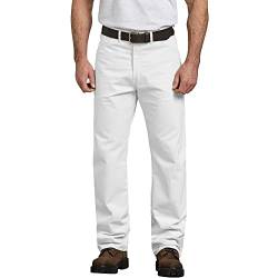 Dickies Herren Arbeitshose für Maler, entspannte Passform, große Hose Jeans, Weiß, 48W / 32L von Dickies
