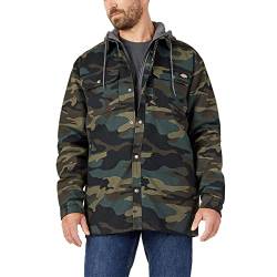 Dickies Herren Fleece Hooded Duck Shirt Jacket With Hydroshield Arbeitsoberbekleidung, Hunter Green Camo, S EU von Dickies