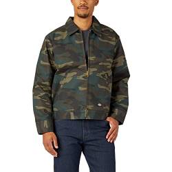 Dickies Herren Isolierte Eisenhower Jacke mit Reißverschluss vorne Work Utility Oberbekleidung, Hunter Green Camo, XL von Dickies