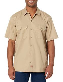 Dickies Herren Kurzärmeliges Arbeitshemd Button-Down Hemd, Khaki, 3X-Large Groß von Dickies