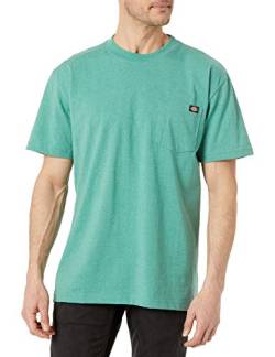 Dickies Herren Kurzärmeliges T-Shirt mit Rundhalsausschnitt, mit Taschen Henley-Hemd, Green Heather, Groß von Dickies