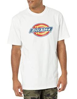 Dickies Herren Kurzärmliges dreifarbigem Logo T-Shirt, Weiss/opulenter Garten, L von Dickies