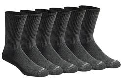 Dickies Herren Men's Multi-Pack Dri-tech Moisture Control Crew Legere Socken, Heathered Grey (6 Pairs), Shoe Size: 6-12 von Dickies