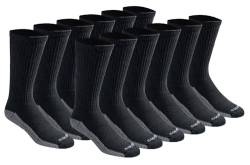Dickies Herren Multipack Dri-Tech Moisture Control Crew Socken, Schwarz (12 Paar), Shoe Size: 6-12 (12er Pack) von Dickies