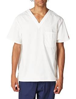 Dickies Herren Signature V-Ausschnitt Scrubs Shirt, Weiß, X-Groß von Dickies