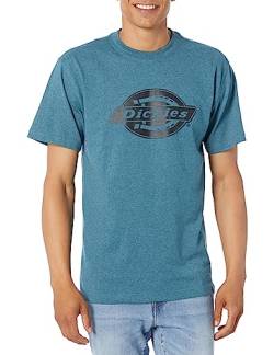 Dickies Herren T-Shirt mit schwerem Logo, kurzärmelig, Baltic Blue Single Dye, Klein von Dickies