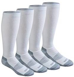 Dickies Men's Light Comfort Compression Over-The-Calf Socks, White (4 Pairs), Shoe Size: 6-12 von Dickies
