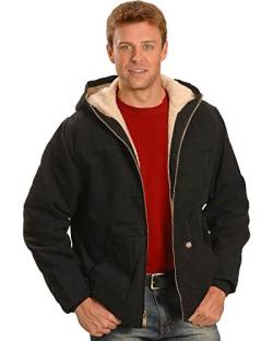 Dickies - Outerwear for Men, Sherpa Lined Duck Jacket, Three-Piece Hood, Rinsed Black, L von Dickies