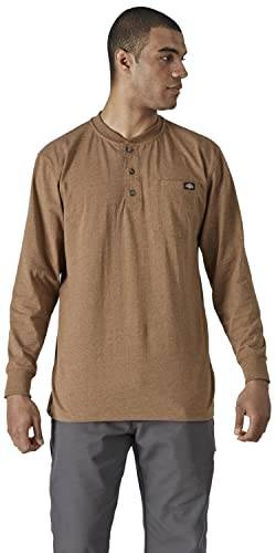 Dickies - T-Shirt for Men, Long Sleeves Henley Tee, Front Pocket with Logo, Brown Duck, M von Dickies