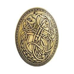 Dickly Antike Nordische Wikinger Brosche Anstecknadel, Elegantes Design, 4 Stück Gold von Dickly