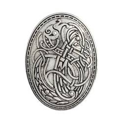 Dickly Antike Nordische Wikinger Brosche Anstecknadel, Elegantes Design, 4 Stück Silber von Dickly