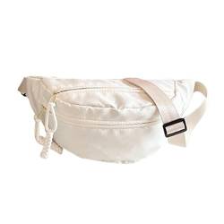 Dickly Brusttasche, Umhängetasche, modische Bundtasche, Reißverschluss, Gürteltasche, Schultertasche für Reisen, Radfahren, Klettern, Outdoor, Weiß von Dickly