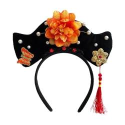 Dickly Chinesische Kopfbedeckung, Hanfu-Haarband, verziertes Prinzessin-Stirnband, Qing-Stirnband, alte Haarspange zum Ankleiden, Stil K von Dickly