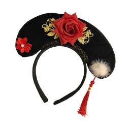 Dickly Chinesische Kopfbedeckung Antike Haarspange Dekoration Prinzessin Stirnband Haarband Chinesisches Qing-Stirnband Haarreif für Karneval, Stil E von Dickly