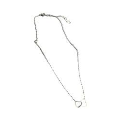 Dickly Herz-Halskette, minimalistische -Halskette, Herz-Anhänger-Halskette für Frauen und Damen, Valentinstagsgeschenk, Silber von Dickly