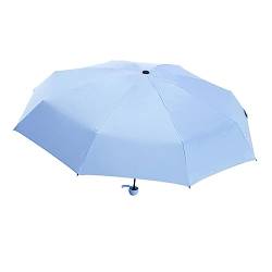 Dickly Winddichte Reiseschirme für Regen, Faltbare Regenschirme, 6 Rippen, tragbar, windabweisend, Rucksackschirm für Damen und Herren, Blau von Dickly