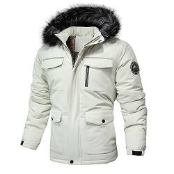 Arbeitsjacke Herren : Dicke Jacke Teddy Winter Jacket Herren-Jacken Holzfäller Warme Winterjacken Übergangsjacke Kuscheljacke Wellensteyn Männer,Weiss,XXL von Didadihu