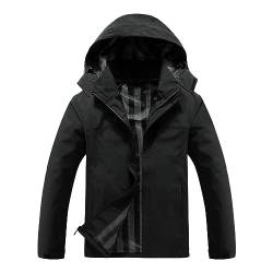 Didadihu Arbeitsjacke Herren Winter, Gefüttert Herren-Jacken Universal Jacke Arbeitsjacke Softshell Militär Skijacke Sherpa Herrenjacke Gefütterte Flauschig,Schwarz,XL von Didadihu