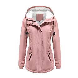 Didadihu Damen Mantel Herbst Teddy Daunenjacke Winterparka Jacke Winter A-Linie Lange Winterjacke Lang Teddyfell Wasserdicht Kurzmantel von Didadihu