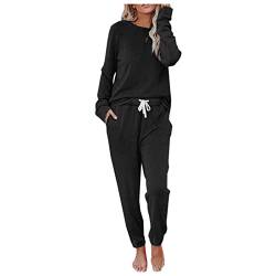 Didadihu Damen Schlafanzug Lang Winter Capri Pyjamahose Frottee Partner Nachtwäsche Langarm Pyjama Sets Flanell Xs Schlafanzug Schlafanzug Stillpyjama von Didadihu