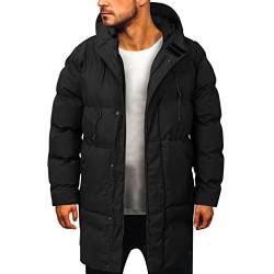 Didadihu Daunenjacke Herren Schwarz Gefütterte Sportliche Steppjacke Kunstfell College Jacke Futter Daunenjacken Warme Schwarz Winterjacke Puffer Freizeitjacke Lässige Sherpa von Didadihu