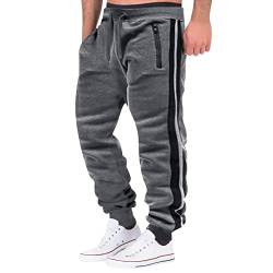 Didadihu Fleecehose Herren Warm : Winter Grau Fleecehose Warme Schwarz Thermopants Thermo Freizeithose Baumwolle Outdoor Sporthose Schlupfhose Jogginghosen Kuschelhose von Didadihu