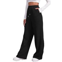 Didadihu Graue Jogginghose Damen - Damen Graue Jogginghose Sporthosen Lang Hosen Baggy Weite Jogginghose High Waist Freizeithosen Sweathose Mit Taschen Teenager Mädchen Y2K von Didadihu