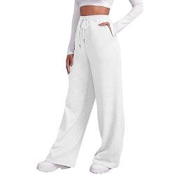 Didadihu Graue Jogginghose Damen - Damen Graue Jogginghose Sporthosen Lang Hosen Baggy Weite Jogginghose High Waist Freizeithosen Sweathose Mit Taschen Teenager Mädchen Y2K von Didadihu