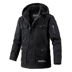 Didadihu Herren Jacke Winter, Warm Verdickt Parka Lange Warme Wintermantel Übergröße Skijacke Lang Softshell Jacke Jacket Winterjacke Mit Futter Schwarz,Schwarz,M von Didadihu