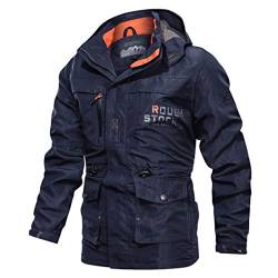 Didadihu Herren-Jacken, Softshell Winterjacke Motorrad Jacke Arbeitsjacke 5xl College Winter Jacket Trachtenjacke Wanderjacke Holzfäller Schwarze,Blau,XL von Didadihu