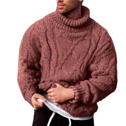 Didadihu Herren Pullover Baumwolle Grobstrick Warmer Sweatshirt Dicke Pulli Slim Fit Sweatshirts Stehkragen Kaschmir Winterpullover Langarmshirt Sweat Regular Cashmere von Didadihu