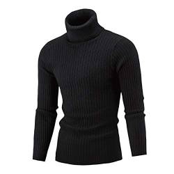 Didadihu Herren-Sweatshirt Baumwolle Warmer Pulli Turtleneck Rollkragenpullover Casual Pullover Grobstrick Rot Pullover Pulli Troyer Regular Business von Didadihu