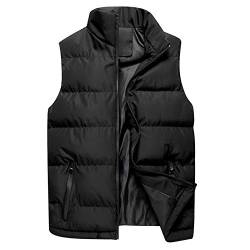 Didadihu Herren Weste Elegant - Bodywarmer Fleeceweste Wärme Winterweste Ärmellos Jacke Reißverschluss Essentials Weste Softshellweste Pufferweste Outdoor 5Xl,Schwarz,L von Didadihu