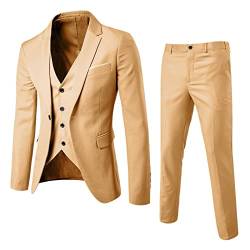 Didadihu Herrenanzug Modern Stretch Outfit Nadelstreifen Suits Regular Männer Blazers Sakko Beige Black Komplett Set Takim Kleider von Didadihu