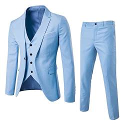 Didadihu Herrenanzug Sommer Leicht Anzughose Grau Suits 3 Teilig Men's Blazers Hochzeitsanzug Regular Tweed Outfit Takim Tuxedo von Didadihu