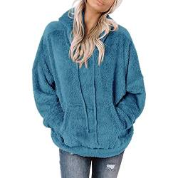 Didadihu Hoodies Damen - Stüssy Trend Kapuzenpullover Essentials Lange Sweatshirt Y2k XL Pulli Winterpullover Lässig Plus Size Pullover Winter Pullover Longpullover von Didadihu