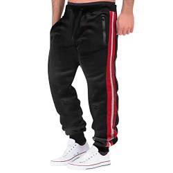 Didadihu Jogginghose Gefüttert Herren : Fleece Schwarz Fleecehose Warme Outdoor Winter Hosen Thermo Freizeithose Winter XXL Trainingshose Jogginghosen Hausanzug Schlupfhose von Didadihu