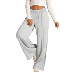 Didadihu Joggoinghosen Damen Weite Sporthosen Lang Hosen Baggy Jogginghose High Waist Freizeithosen Sweathose Mit Taschen 0323 von Didadihu