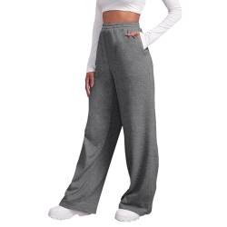 Didadihu Joggoinghosen Damen Weite Sporthosen Trainingshose Lang Hosen Baggy Jogginghose High Waist Freizeithosen Sweathose Mit Taschen von Didadihu