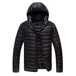 Didadihu Puffer Jacke Herren Leichte Wasserdichte Übergangsjacke Puffer Sherpa Jacke Warme Outdoorjacke Kunstfell Schwarz Parka Freizeitjacke Thermojacke Outdoor Teddyfleece von Didadihu