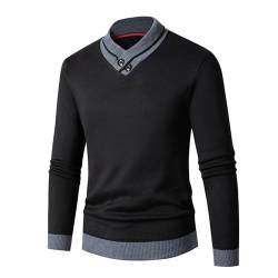 Didadihu Pullover Merinowolle Herren Rundhalsausschnitt Schwarze Winterpullover Modern Sweater Warm Strickpullover Einfarbig Blau Rollkragenpullover Rollkragenpullover Rollkragenshirt Norweger Wolle von Didadihu