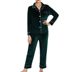 Didadihu Pyjama Damen Winter Flanell Matching Nachtwäsche Warm Flauschig Hausanzug Kariert Schlafanzug Baumwolle Partner Stillpyjama Hausanzug Pyjamas Set von Didadihu