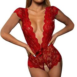 Didadihu Sexy Dessous Reizwäsche Für Sex Damen Unten Offen Lingerie Spitzen Unterwäsche Frauen Strümpfe Damen-Unterwäsche Catsuit Ouvert von Didadihu