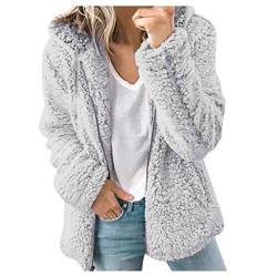 Didadihu Teddyfleece Jacke Damen : Dicke Flauschjacke Plüsch Winter Wintermantel Übergroße Plüschpulli Kuscheljacke Kuschel Karierte Wintermantel Outwear Leichte Umstandsjacke Kuscheljacke Longjacke von Didadihu