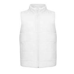 Didadihu Thermoweste Herren, Outdoor Weste Plüsch Winterweste Fleeceweste Kapuze Slim Fit Arbeitsweste Vest Softshellweste Reißverschluss Essentials,Weiss,Xl von Didadihu