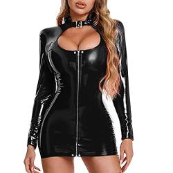 Didadihu Wetlook Dessous Frauen Reizwäsche Kleider Damen Sey+Dessous Latex Catsuit Frauen Corset Damen Reizwäsche Dessous Damen Kleid Wetlook Kleid Erotische Dessous Frau von Didadihu